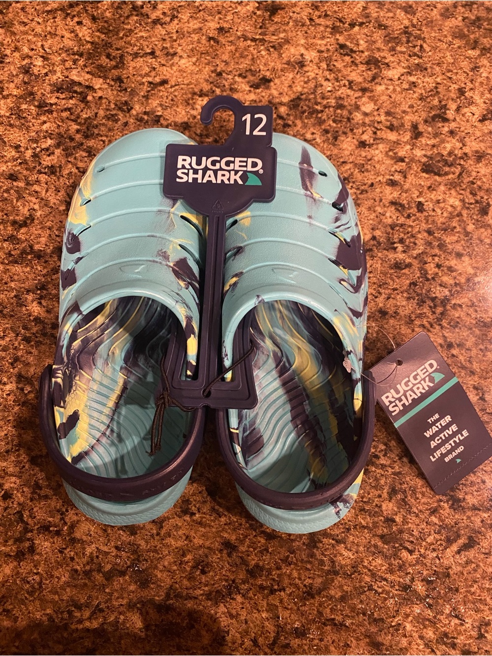 Rugged Shark Kids' Aqua and Navy Water Shoes - Size 12